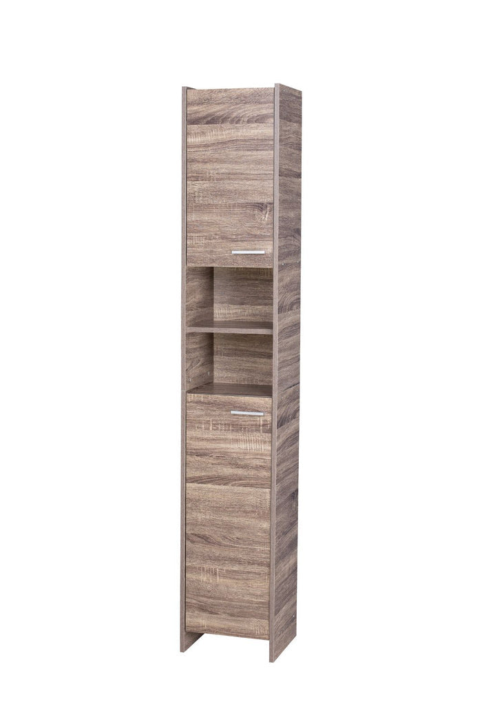 Alto Bathroom Tallboy Narrow High Cabinet With 2 Doors/2 Shleves - Walnut -Home Living Store - -