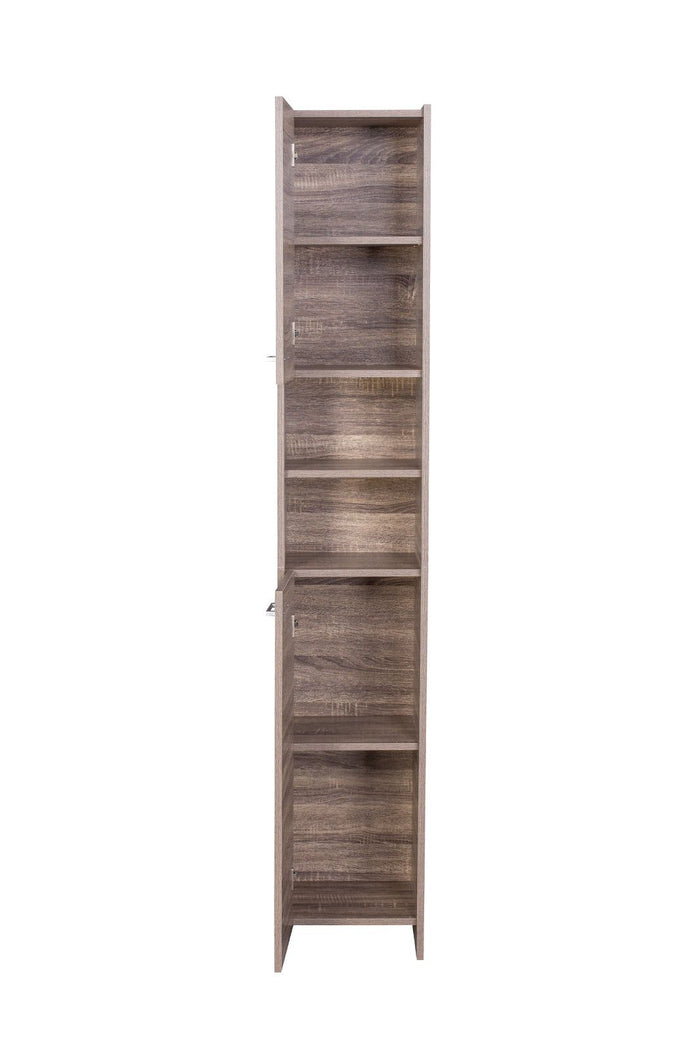 Alto Bathroom Tallboy Narrow High Cabinet With 2 Doors/2 Shleves - Walnut -Home Living Store - -