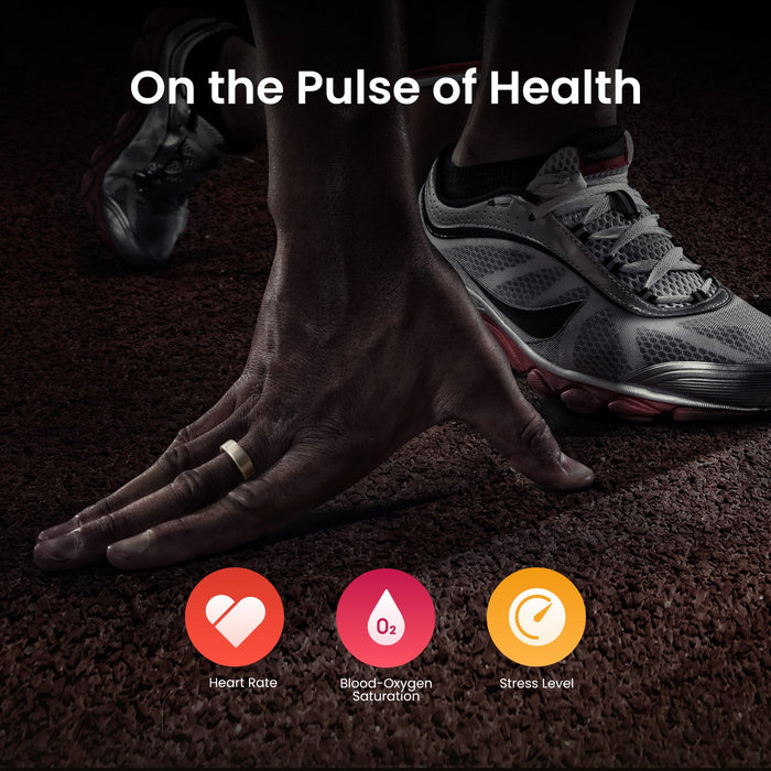Amazfit Helio Smart Ring - Titanium Health Tracker (Ring Size 8)