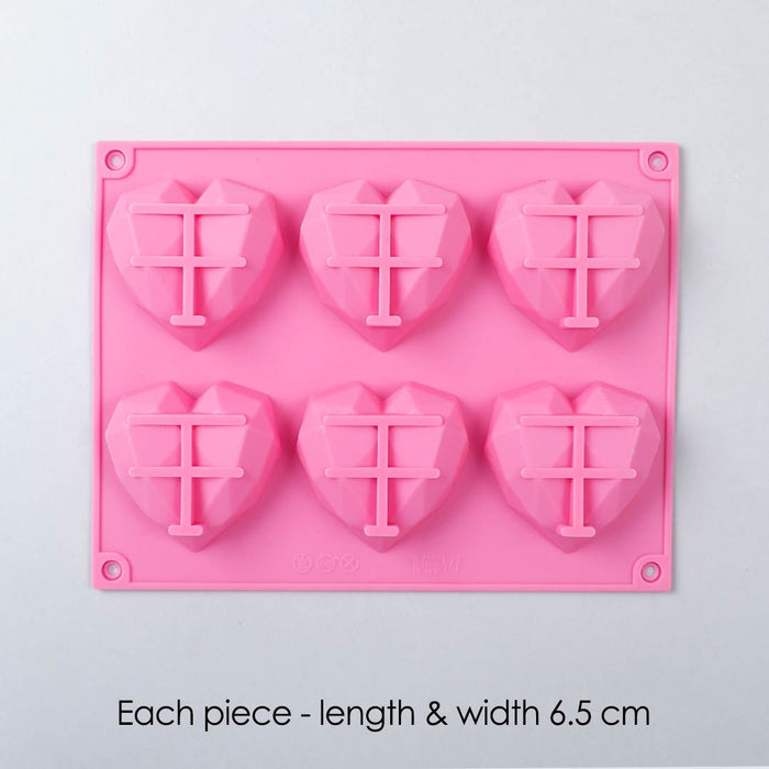 Ambrosia Silicone 3D Heart Shaped Mould - Pink
