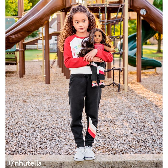 American Girl® x Janie and Jack: Maritza’s™ Black Striped Joggers for Girls