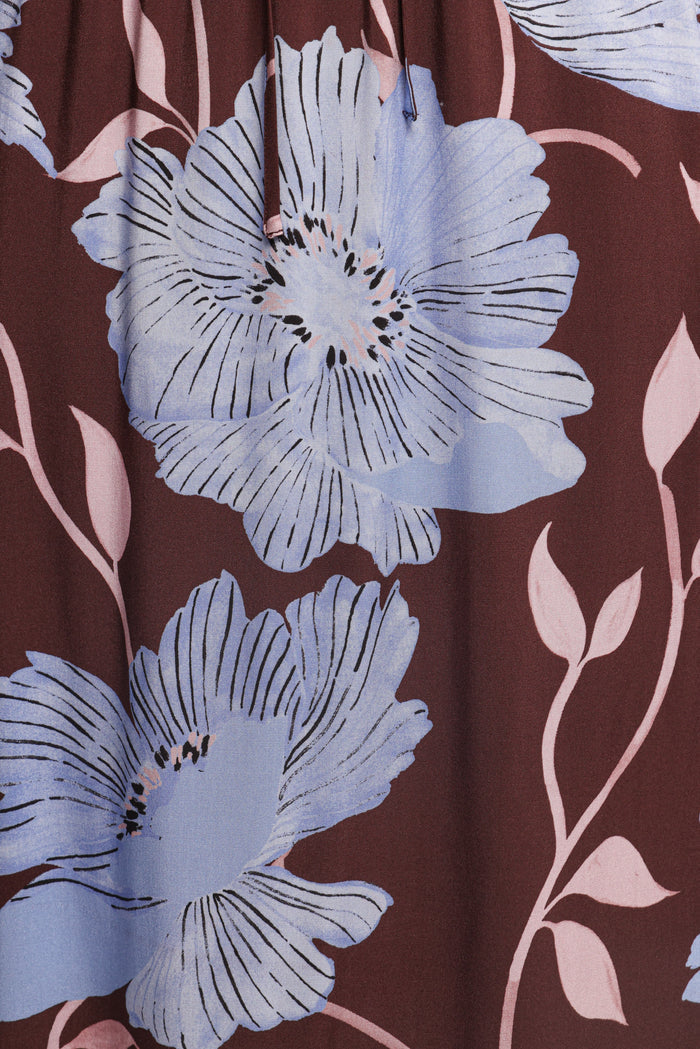 Petal and Pup USA BOTTOMS Angie Midi Skirt - Blue Poppies