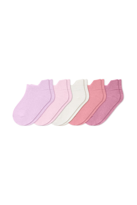 Ankle Socks Combo 5-Pack in Ballet set includes: Thistle, Sakura, Cloud, Crepe and Apple Blossom on a white background