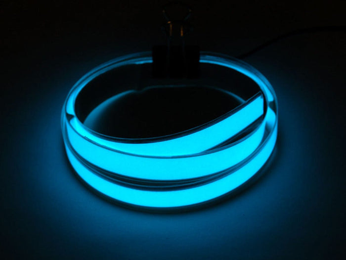 Aqua Electroluminescent (EL) Tape Strip - 100cm w/two connectors by The Pi Hut - The Pi Hut