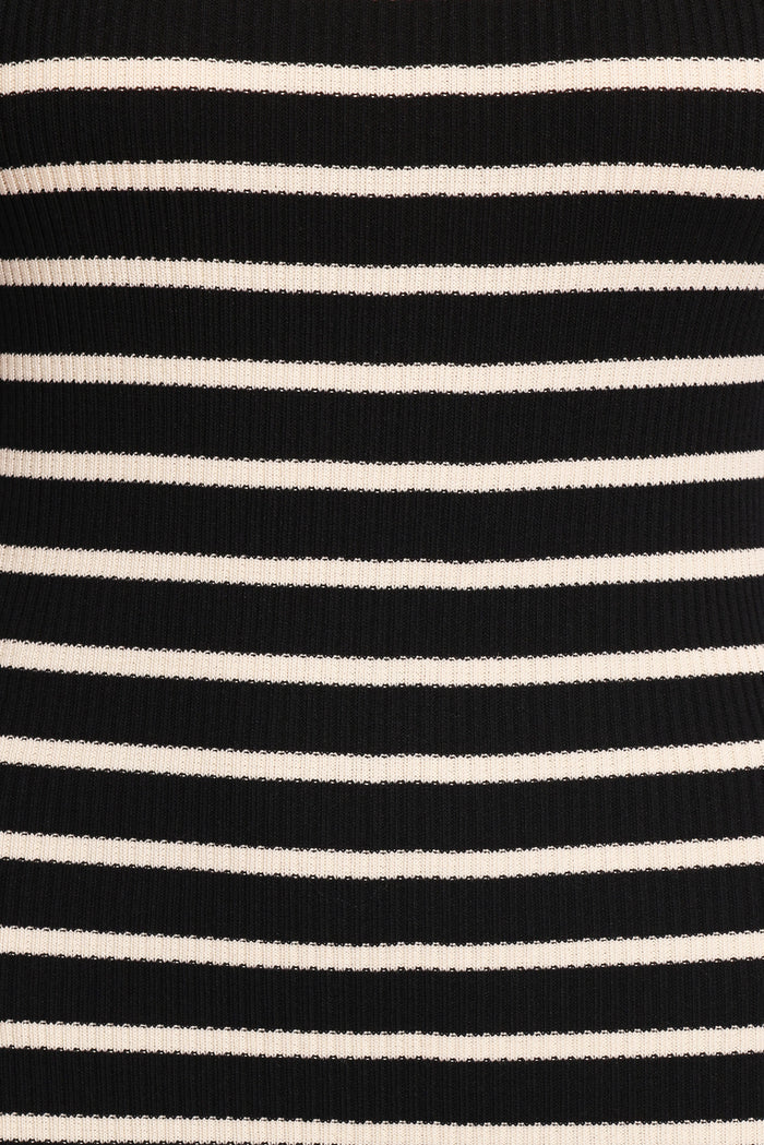Petal and Pup USA DRESSES Arabella Knit Dress - Black Beige Stripe