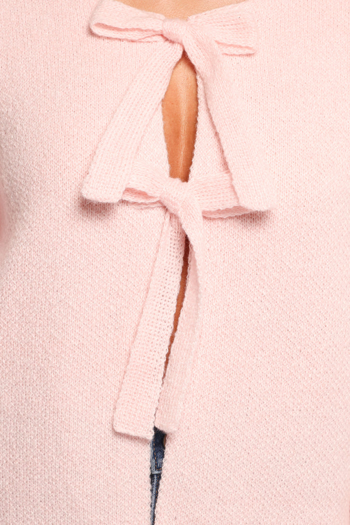 Petal and Pup USA KNITWEAR Arden Bow Cardigan - Pink