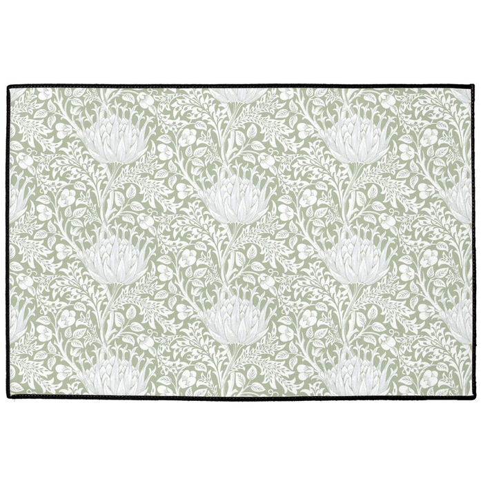 Artichoke Indoor/Outdoor Floor Mat William Morris Sage Green