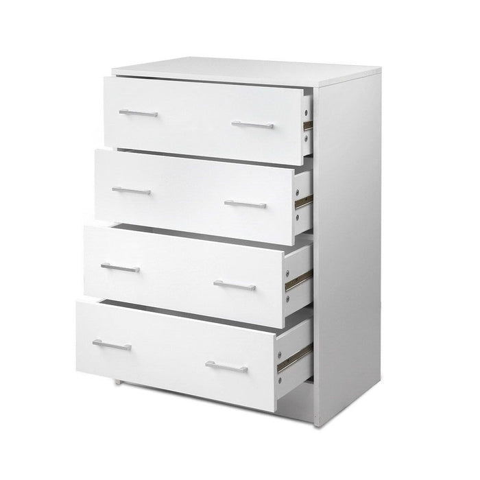 Artiss 4 Chest of Drawers - ANDES White -Home Living Store - -