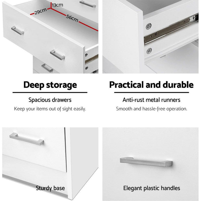 Artiss 4 Chest of Drawers - ANDES White -Home Living Store - -