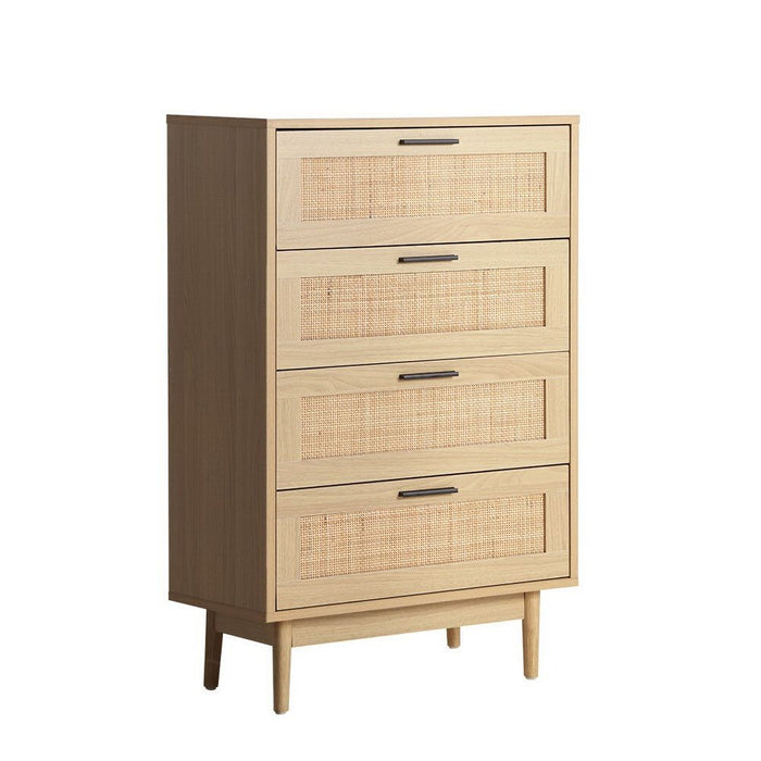 Artiss 4 Chest of Drawers - BRIONY Oak -Home Living Store - -