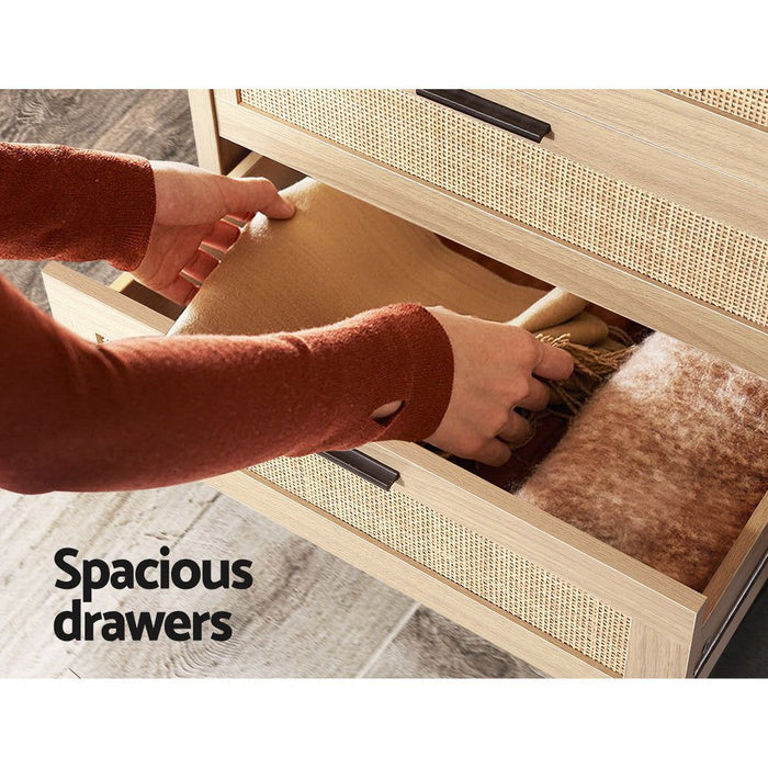 Artiss 4 Chest of Drawers - BRIONY Oak -Home Living Store - -