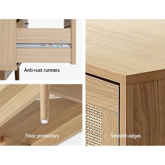 Artiss 4 Chest of Drawers - BRIONY Oak -Home Living Store - -