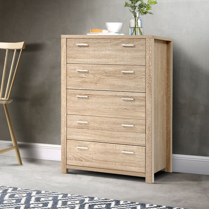 Artiss 5 Chest of Drawers - MAXI Pine -Home Living Store - -