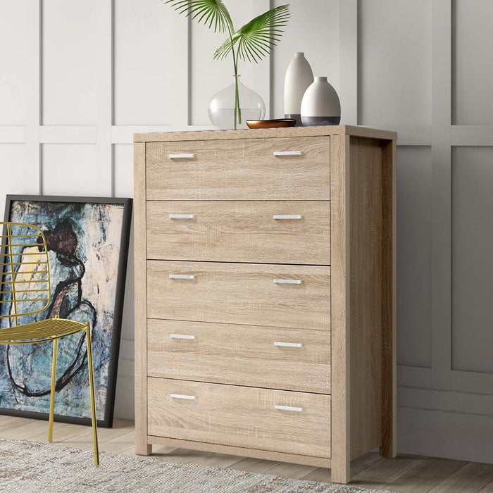 Artiss 5 Chest of Drawers - MAXI Pine -Home Living Store - -