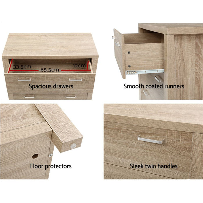 Artiss 5 Chest of Drawers - MAXI Pine -Home Living Store - -