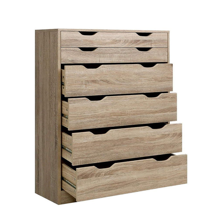 Artiss 6 Chest of Drawers - MYLA Oak -Home Living Store - -