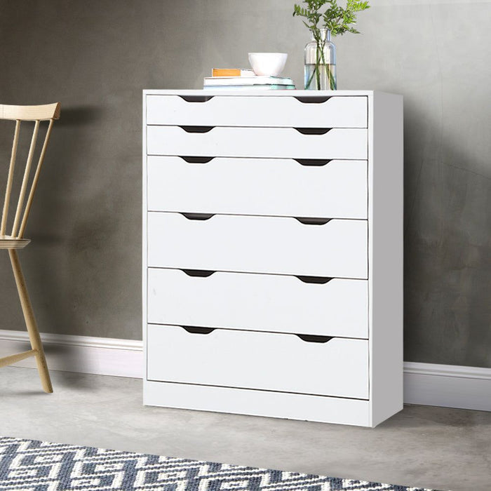 Artiss 6 Chest of Drawers - MYLA White -Home Living Store - -