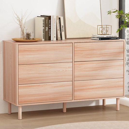 Artiss 6 Chest of Drawers Cabinet Dresser Table Tallboy Storage Bedroom Pine -Home Living Store - -
