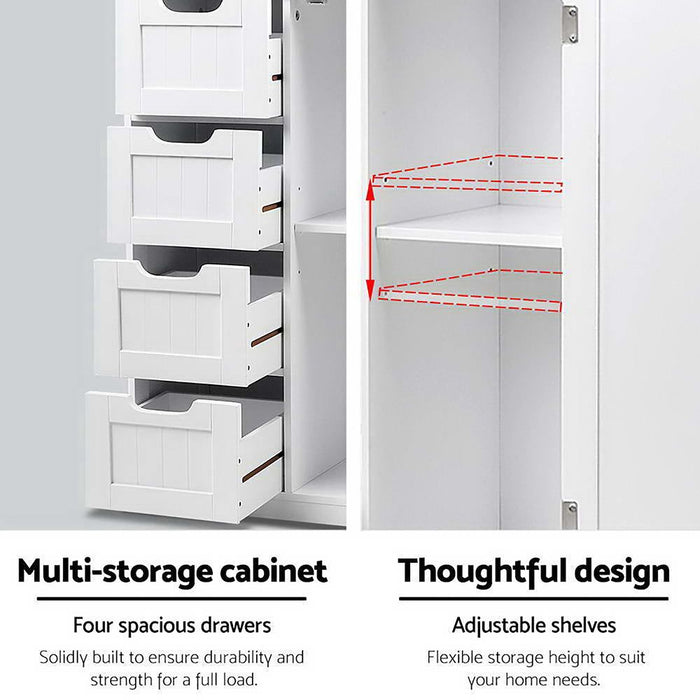 Artiss Bathroom Cabinet Storage Drawers White -Home Living Store - -