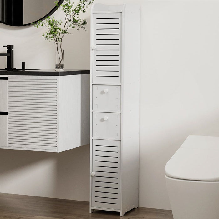 Artiss Bathroom Toilet Storage Cabinet Laundry Tallboy Cupboard Slim Corner -Home Living Store - -