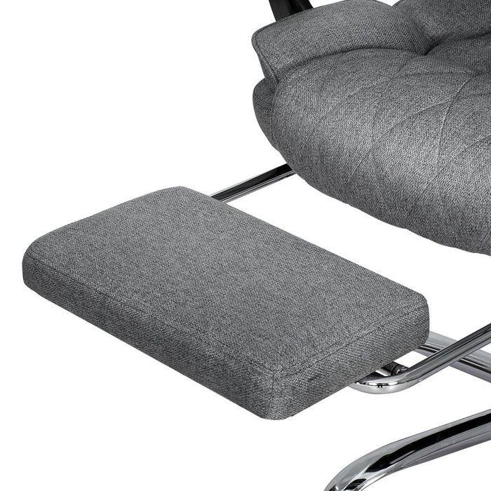 Artiss Executive Office Chair Fabric Footrest Grey -Home Living Store - -