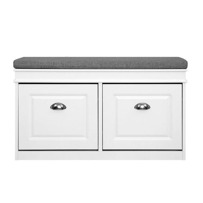 Artiss Shoe Cabinet Bench Shoes Storage Rack Organiser Drawer White Shelf 12 Pairs Box -Home Living Store - -