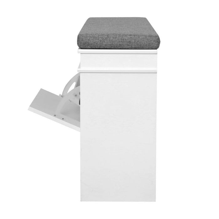 Artiss Shoe Cabinet Bench Shoes Storage Rack Organiser Drawer White Shelf 12 Pairs Box -Home Living Store - -
