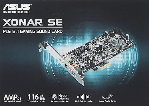 ASUS 5.1ch High-Resolution Gaming Sound Card Xonar SE (Windows 10 Compatible)