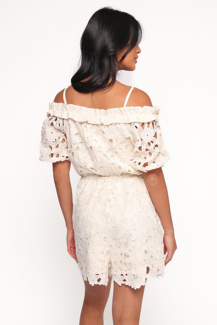 Petal and Pup USA PLAYSUITS Athina Lace Romper - White