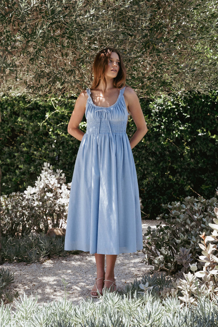 Petal and Pup USA DRESSES Auguste Midi Dress - Pale Blue (Hold for Amazon)