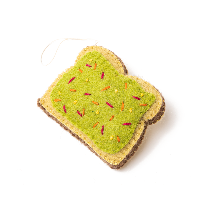 Avocado Toast Felt Ornament