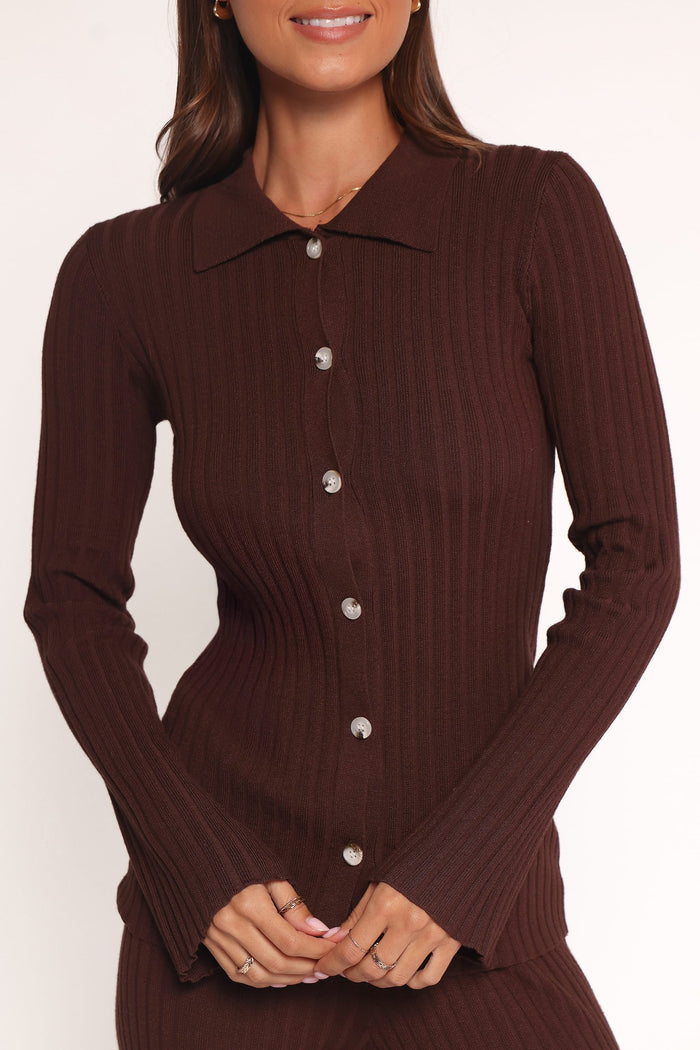 Petal and Pup USA SETS Aylia Ribbed Knit Set - Chocolate