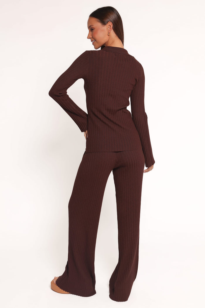 Petal and Pup USA SETS Aylia Ribbed Knit Set - Chocolate