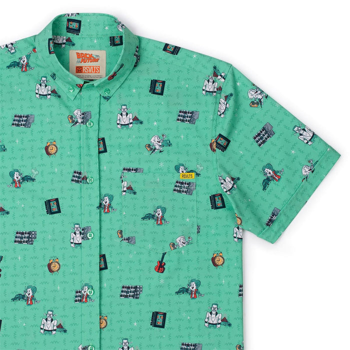 RSVLTS XS Back To The Future Short Sleeve Shirt Back to the Future "Hill Valley Hijinks" – KUNUFLEX Short Sleeve Shirt Back to the Future "Hill Valley Hijinks" – KUNUFLEX Short Sleeve Shirt
