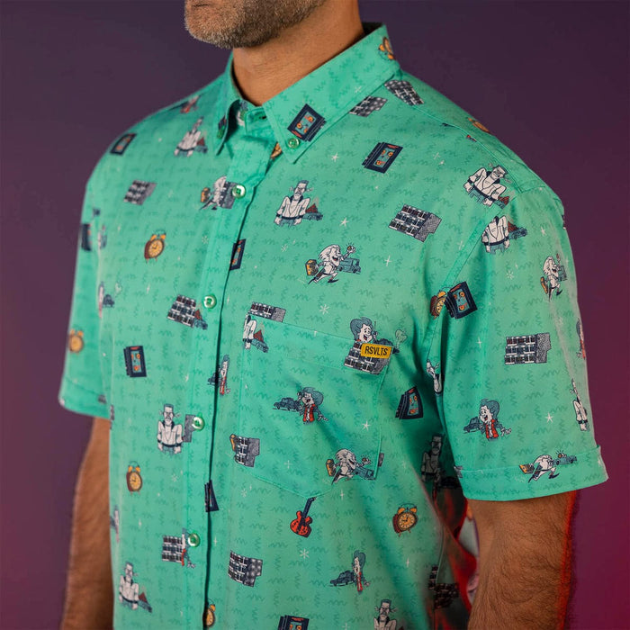RSVLTS Back To The Future Short Sleeve Shirt Back to the Future "Hill Valley Hijinks" – KUNUFLEX Short Sleeve Shirt Back to the Future "Hill Valley Hijinks" – KUNUFLEX Short Sleeve Shirt