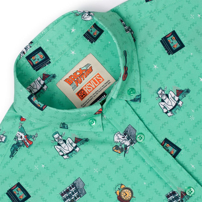 RSVLTS Back To The Future Short Sleeve Shirt Back to the Future "Hill Valley Hijinks" – KUNUFLEX Short Sleeve Shirt Back to the Future "Hill Valley Hijinks" – KUNUFLEX Short Sleeve Shirt