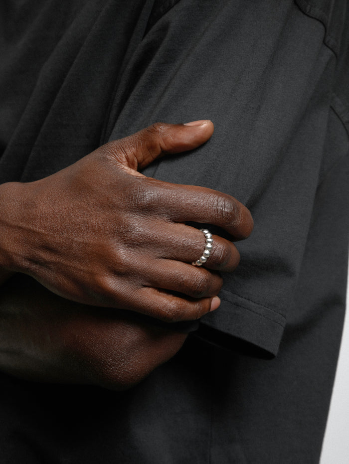 Wolf Circus Unisex Men's Everyday Unisex Stackable Bold Beaded Ball Ring 925 Sterling Silver | Ball Ring in Sterling Silver-Rings-wolfcircus.com