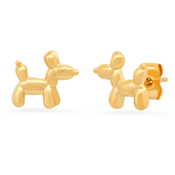 Balloon Dog Studs in Gold