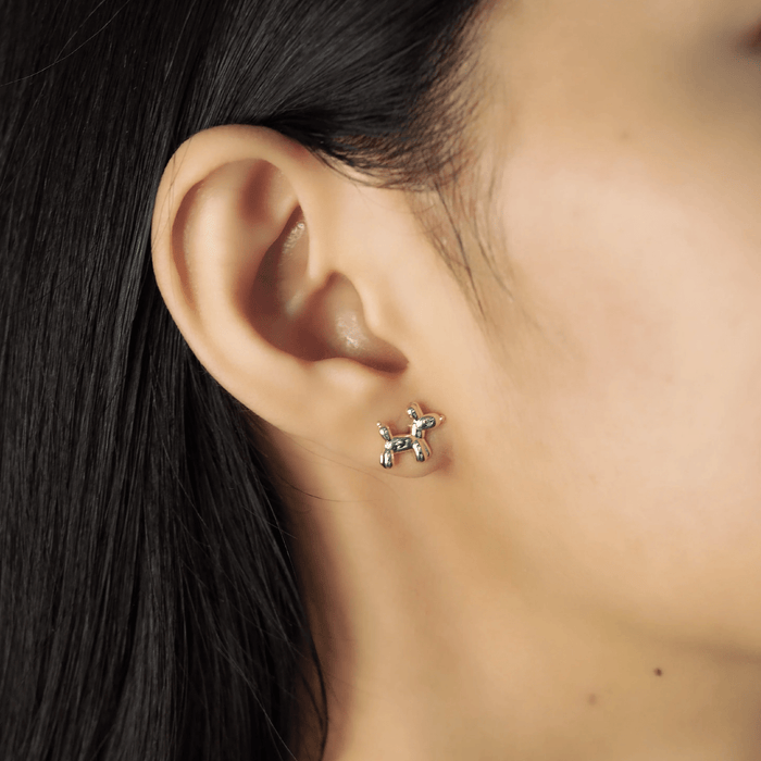 Balloon Dog Studs in Gold