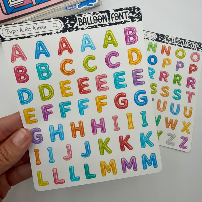 Balloon Font Stickers