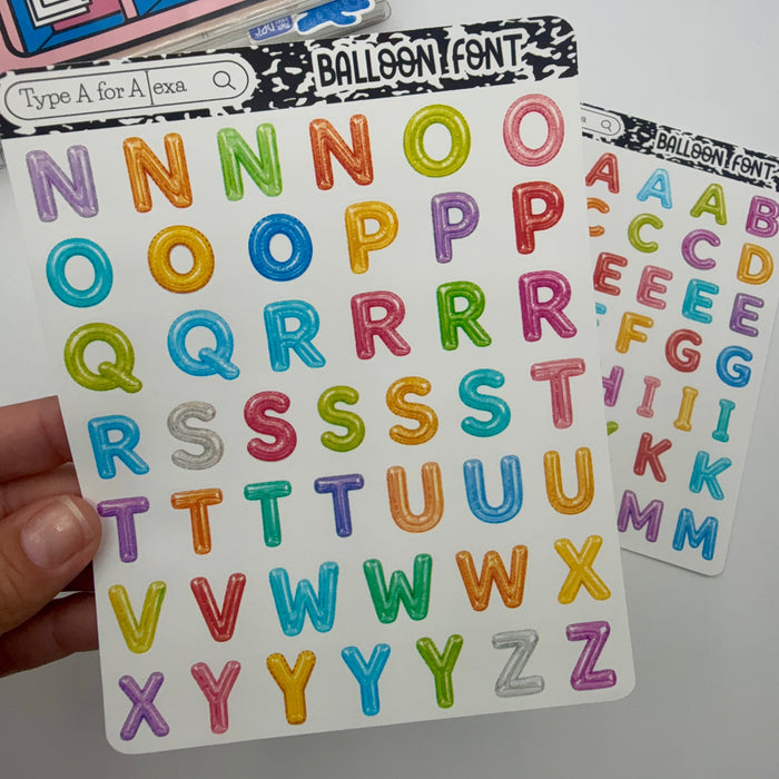 Balloon Font Stickers