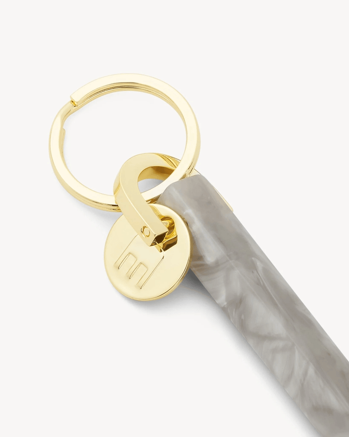Bar Keychain in Grey Shell (Gold)