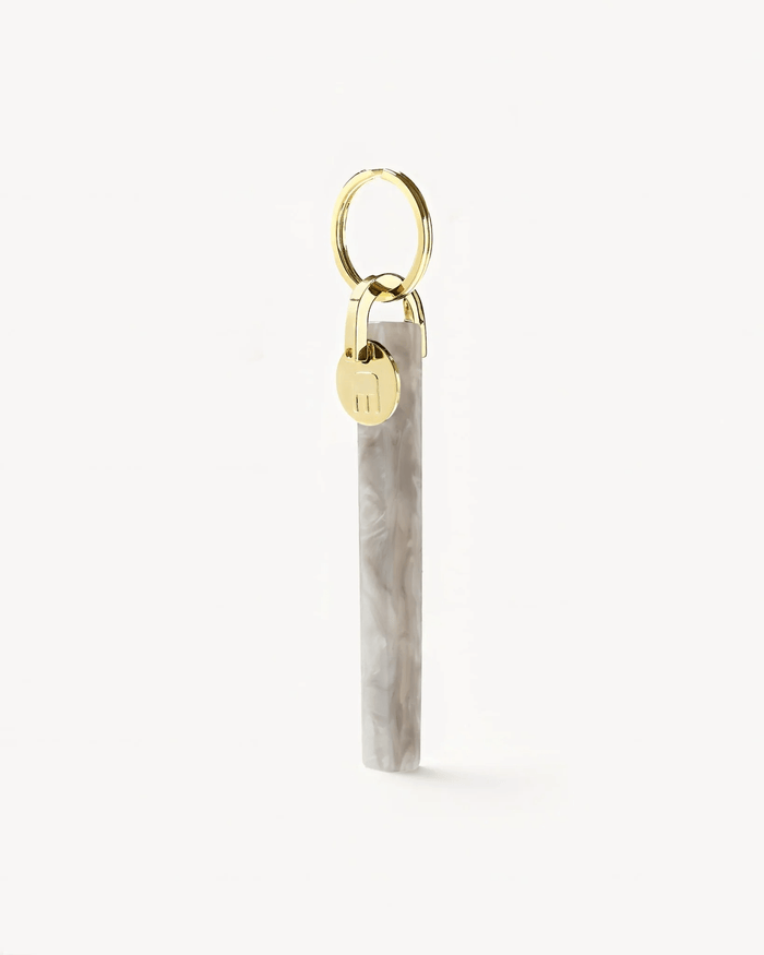 Bar Keychain in Grey Shell (Gold)