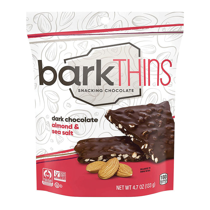 Bark Thins Dark Chocolate Almond With Sea Salt Snack - 12 Count