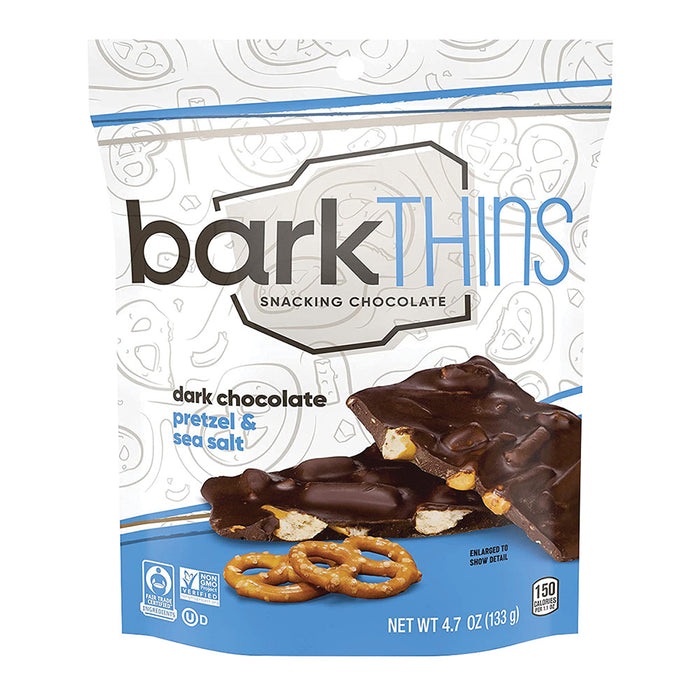 Bark Thins Dark Chocolate Pretzel with Sea Salt Snacks - 12 Count