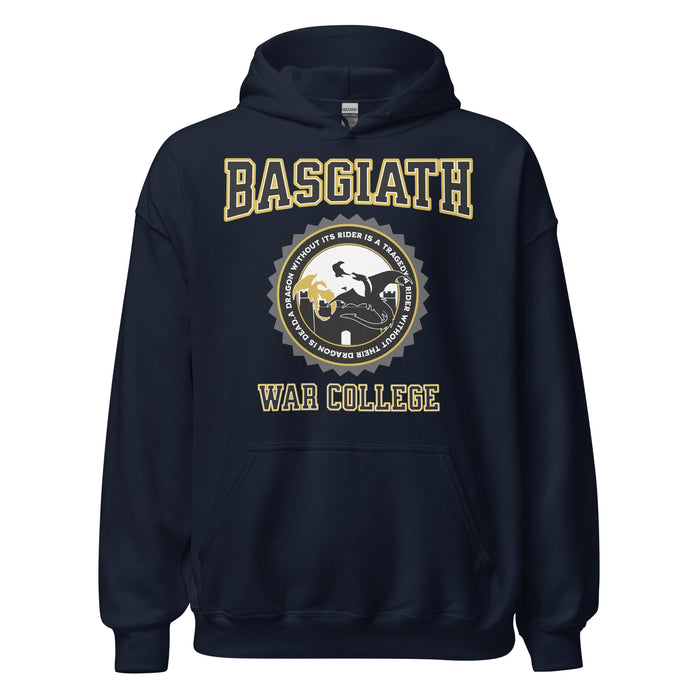 Basgiath War College Hoodie - The Bean Workshop - Basgiath War College Varsity Hoodie Fourth Wing Fan Gift, Black Gold Seal Dragon Hoodie, Bookish Streetwear Premium Style, Dragon Rider Collegiate Cozy Hoodie Fantasy Book Lover, Empyrean Series, Fall Winter Bookish Fandom Wear, fourth wing, Fourth Wing Fandom, Gift for Fantasy Reader, hoodie, Navarre War College Varsity Badge, rebecca yarros, Rider Dragon Flight Graphic Hoodie, Varsity Collegiate Aesthetic
