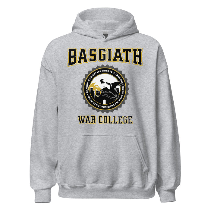 Basgiath War College Hoodie - The Bean Workshop - Basgiath War College Varsity Hoodie Fourth Wing Fan Gift, Black Gold Seal Dragon Hoodie, Bookish Streetwear Premium Style, Dragon Rider Collegiate Cozy Hoodie Fantasy Book Lover, Empyrean Series, Fall Winter Bookish Fandom Wear, fourth wing, Fourth Wing Fandom, Gift for Fantasy Reader, hoodie, Navarre War College Varsity Badge, rebecca yarros, Rider Dragon Flight Graphic Hoodie, Varsity Collegiate Aesthetic