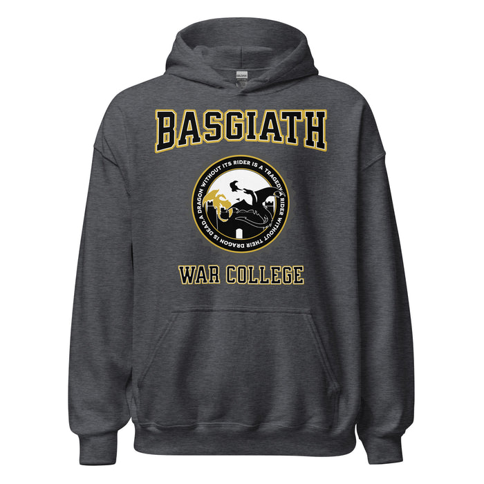 Basgiath War College Hoodie - The Bean Workshop - Basgiath War College Varsity Hoodie Fourth Wing Fan Gift, Black Gold Seal Dragon Hoodie, Bookish Streetwear Premium Style, Dragon Rider Collegiate Cozy Hoodie Fantasy Book Lover, Empyrean Series, Fall Winter Bookish Fandom Wear, fourth wing, Fourth Wing Fandom, Gift for Fantasy Reader, hoodie, Navarre War College Varsity Badge, rebecca yarros, Rider Dragon Flight Graphic Hoodie, Varsity Collegiate Aesthetic