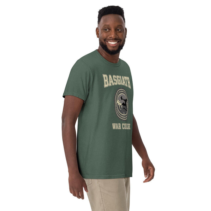 Basgiath War College T-Shirt - The Bean Workshop - Basgiath War College Varsity T-Shirt Fourth Wing Fan Gift, Black Gold Seal Dragon Graphic, Bookish Streetwear Style, BookTok Bookstagram Outfit Idea, box tee, Dragon Rider Collegiate Graphic Tee Fantasy Book Lover, Empyrean Series, Everyday Fandom Casual Wear, fourth wing, Fourth Wing Fandom, Navarre Varsity Badge Design, rebecca yarros, Rider Dragon Flight Illustration, Varsity Collegiate Aesthetic
