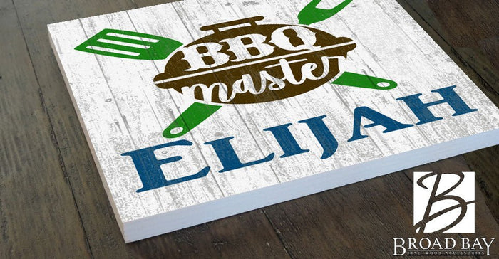 Custom BBQ Master Sign Personalized Barbecue Grill Gift Idea - Broad Bay Personalized Gifts Shipped Fast